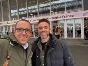 Julien Chevalier (Fondateur Orhatek) et Florian Miñana (Associé et consultante RH), au HR Technologies France